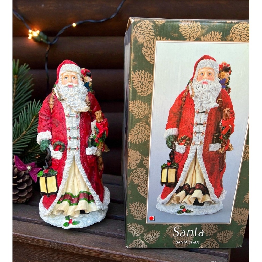 VTG Holiday Old World Santa Claus 12" Resin Christmas Figurine JC Penny w/Box